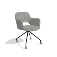Dining Chair Jolly 6517 in Lodge 40 fabric (grey), espresso legs, angled view