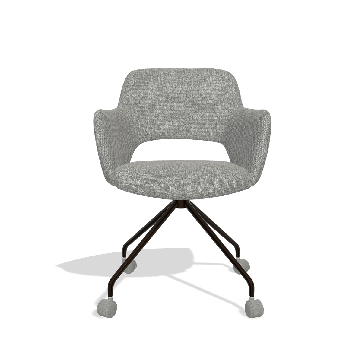 Dining Chair Jolly 6517 in Lodge 40 fabric (grey), espresso legs, front view