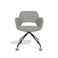 Dining Chair Jolly 6517 in Lodge 40 fabric (grey), espresso legs, front view
