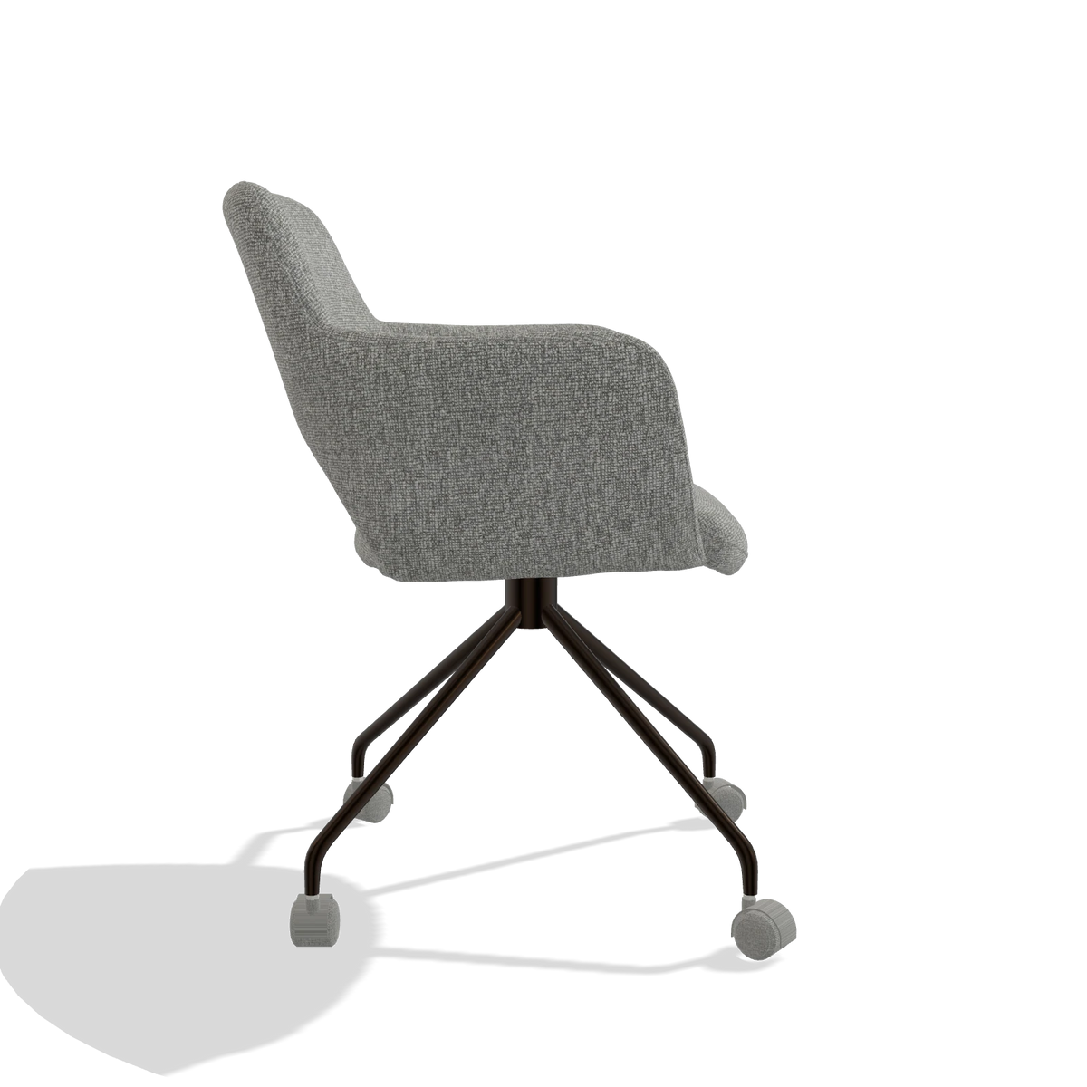 Dining Chair Jolly 6517 in Lodge 40 fabric (grey), espresso legs, side view