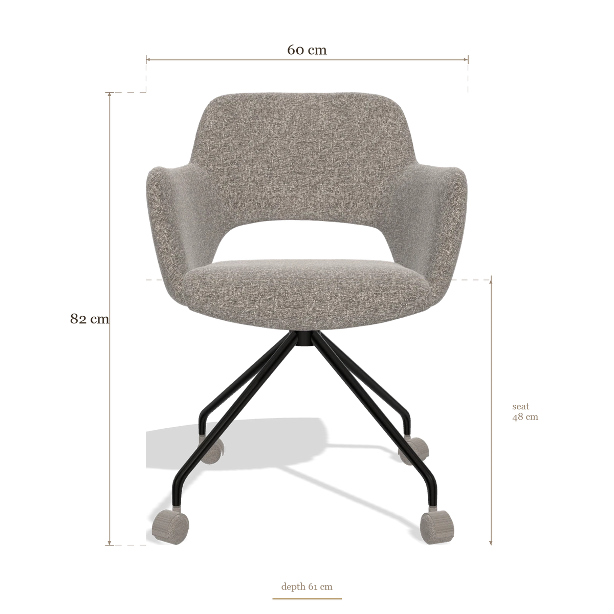Dining Chair Jolly 6517, dimensions 60 x 61 x 82 cm