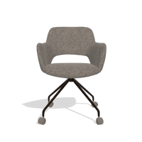 Dining Chair Jolly 6517 in Oasis 108 fabric (dark grey), espresso legs, front view