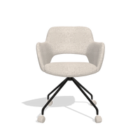 Sedia da pranzo Jolly 6517 in tessuto Oasis 196 (grigio chiaro), gambe in nero, vista frontale