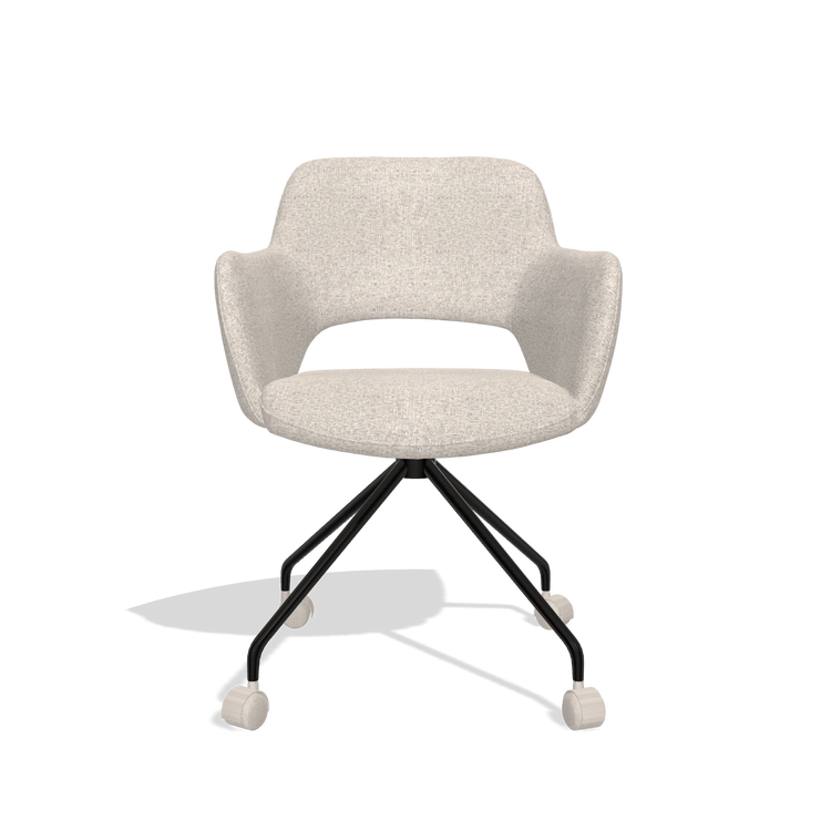 Sedia da pranzo Jolly 6517 in tessuto Oasis 196 (grigio chiaro), gambe in nero, vista frontale