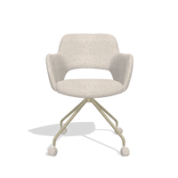 Sedia da pranzo Jolly 6517 in tessuto Oasis 196 (grigio chiaro), gambe in champagne, vista frontale
