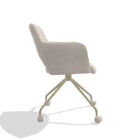 Sedia da pranzo Jolly 6517 in tessuto Oasis 196 (grigio chiaro), gambe in champagne, vista laterale