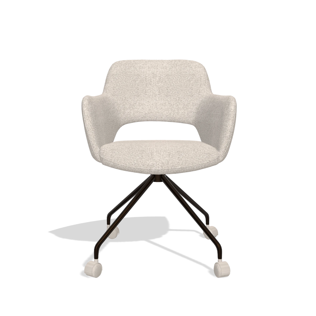 Sedia da pranzo Jolly 6517 in tessuto Oasis 196 (grigio chiaro), gambe in espresso, vista frontale