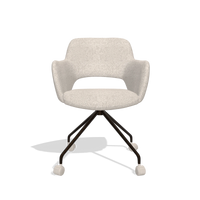 Sedia da pranzo Jolly 6517 in tessuto Oasis 196 (grigio chiaro), gambe in espresso, vista frontale