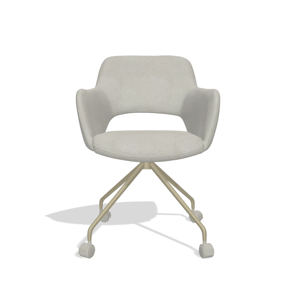 Esszimmerstuhl Jolly 6517 in Stoff Rhythm 101 (Greige), Beine in Champagner, Vorderansicht