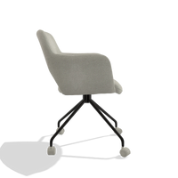 Esszimmerstuhl Jolly 6517 in Stoff Stella 01 (Greige), Beine in Schwarz, Seitenansicht