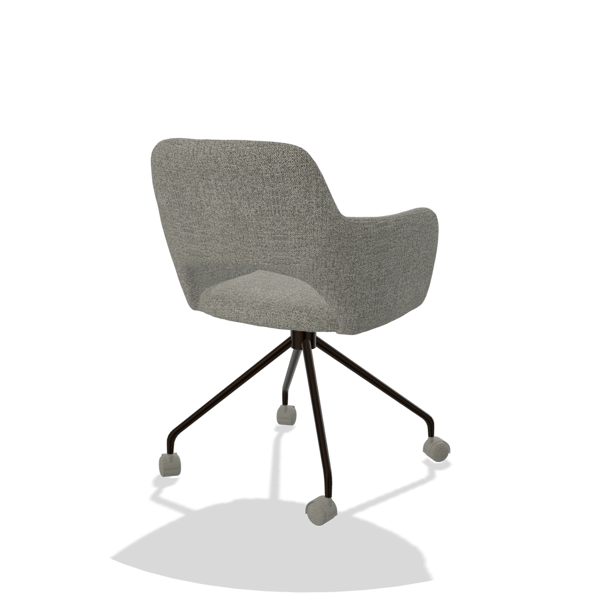 Esszimmerstuhl Jolly 6517 in Stoff Taurus 65 (Taupe), Beine in Espresso, Schrägansicht von hinten