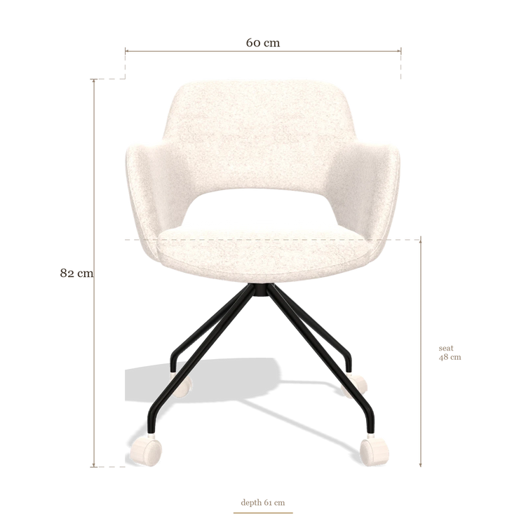 Silla de comedor Jolly 6517, medidas 60 x 61 x 82 cm