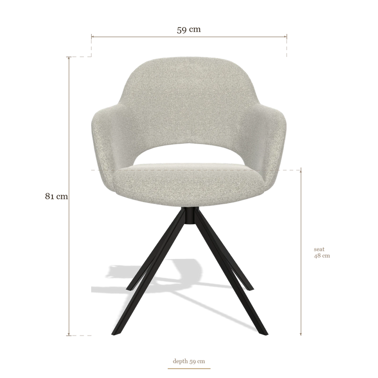 Chaise de salle à manger Julien 6585, dimensions 59 x 59 x 81 cm