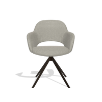 Chaise de salle à manger Julien 6585 en tissu Glory 01 (grège), pied pivotant en espresso, vue de face
