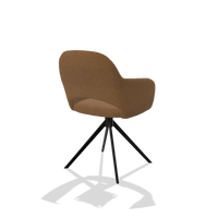 Esszimmerstuhl Julien 6585 in Stoff Glory 16 (Braun), Drehfuß in Schwarz, Schrägansicht von hinten