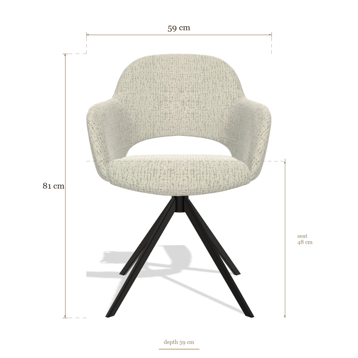 Dining Chair Julien 6585, dimensions 59 x 59 x 81 cm