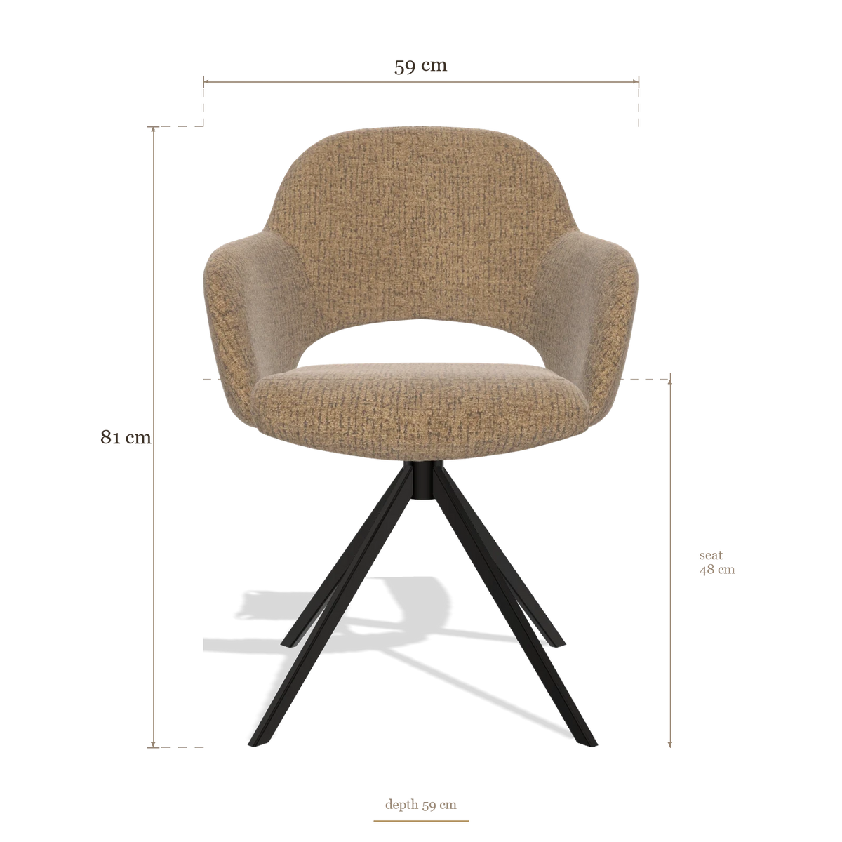 Dining Chair Julien 6585, dimensions 59 x 59 x 81 cm