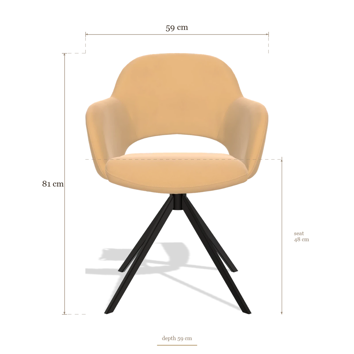 Dining Chair Julien 6585, dimensions 59 x 59 x 81 cm