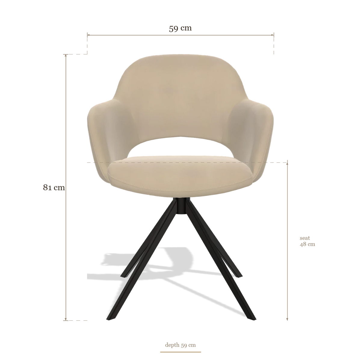 Dining Chair Julien 6585, dimensions 59 x 59 x 81 cm