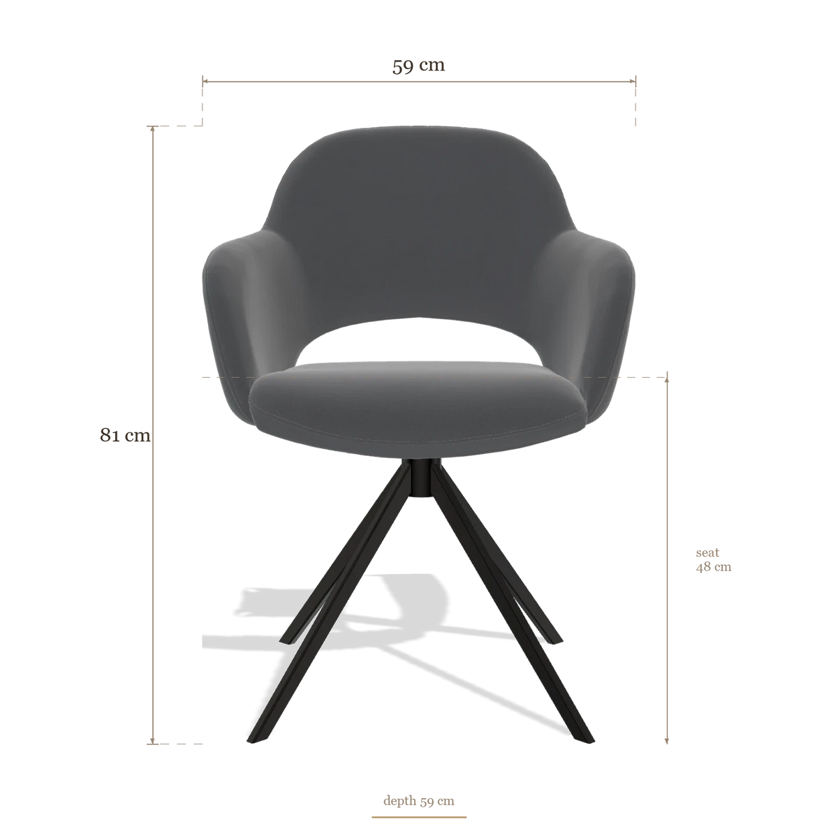 Dining Chair Julien 6585, dimensions 59 x 59 x 81 cm