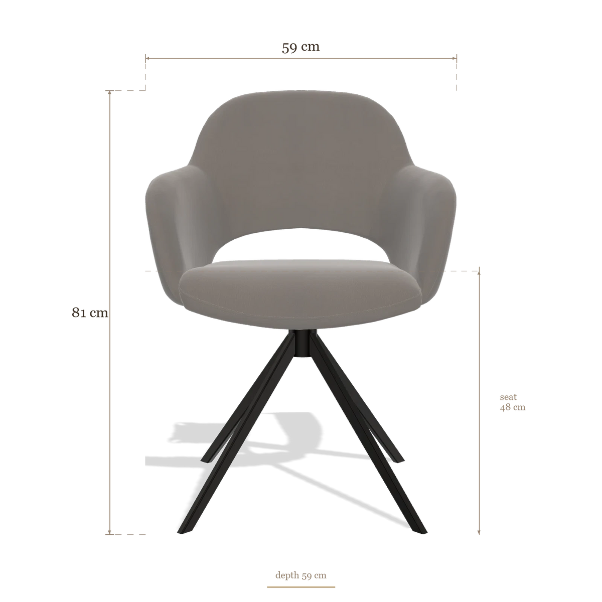 Dining Chair Julien 6585, dimensions 59 x 59 x 81 cm