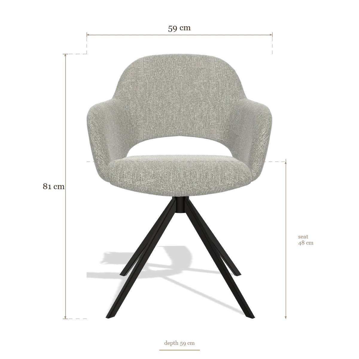 Dining Chair Julien 6585, dimensions 59 x 59 x 81 cm