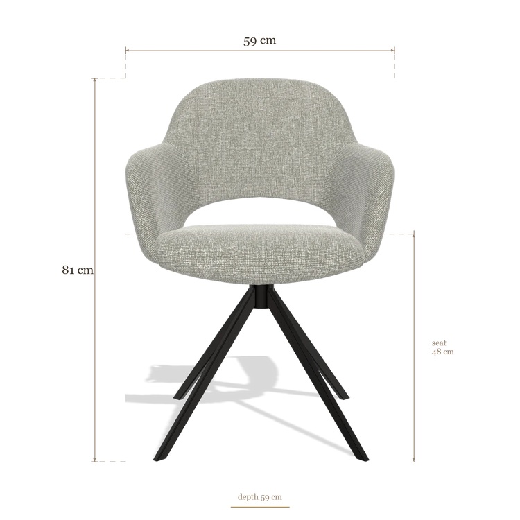 Dining Chair Julien 6585, dimensions 59 x 59 x 81 cm