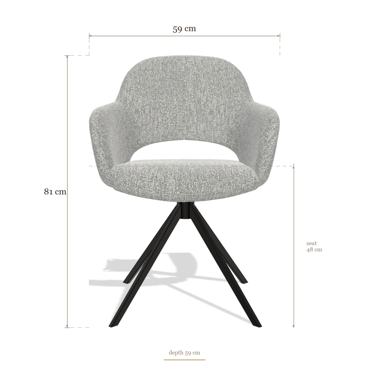 Dining Chair Julien 6585, dimensions 59 x 59 x 81 cm