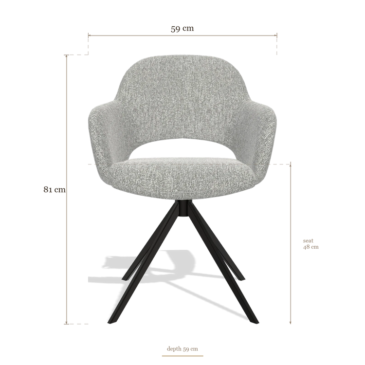 Dining Chair Julien 6585, dimensions 59 x 59 x 81 cm