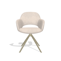 Chaise de salle à manger Julien 6585 en tissu Mito 01 (gris clair), pied pivotant en champagne, vue de face