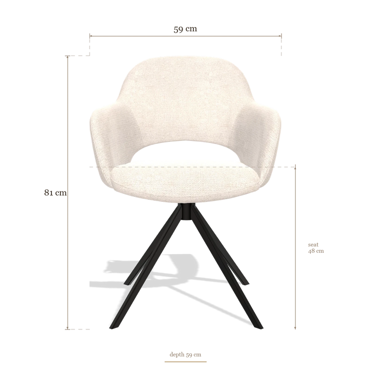 Chaise de salle à manger Julien 6585, dimensions 59 x 59 x 81 cm