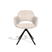 Chaise de salle à manger Julien 6585 en tissu Mito 01 (gris clair), pied pivotant en espresso, vue de face