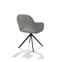 Esszimmerstuhl Julien 6585 in Stoff Mito 97 (Taupe), Drehfuß in Schwarz, Schrägansicht von hinten