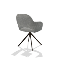 Esszimmerstuhl Julien 6585 in Stoff Mito 97 (Taupe), Drehfuß in Espresso, Schrägansicht von hinten