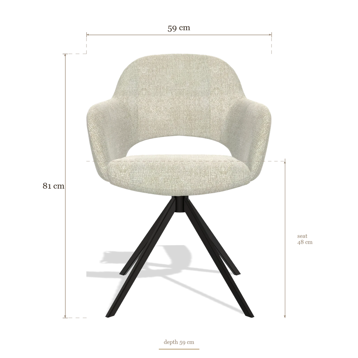 Dining Chair Julien 6585, dimensions 59 x 59 x 81 cm