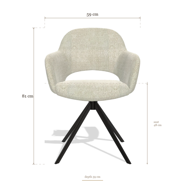 Dining Chair Julien 6585, dimensions 59 x 59 x 81 cm