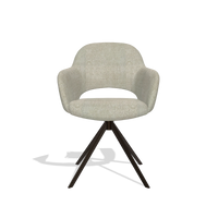 Dining Chair Julien 6585 in Niagara 903 fabric (greige), espresso swivel base, front view