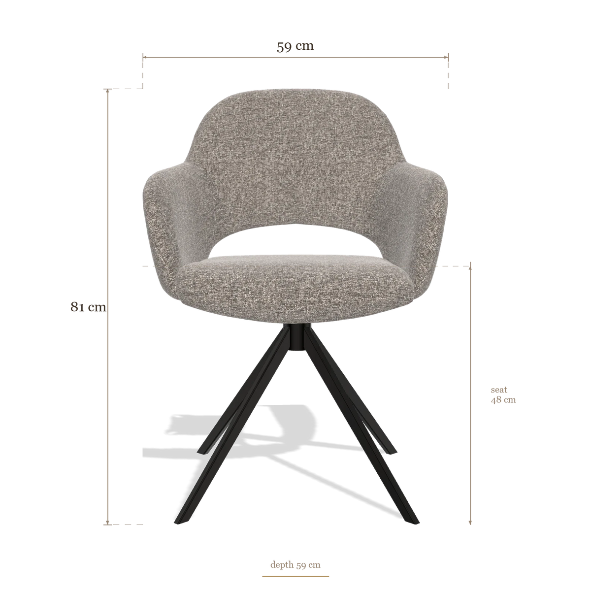Dining Chair Julien 6585, dimensions 59 x 59 x 81 cm