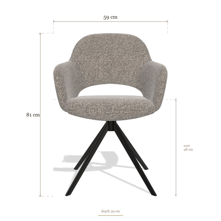 Dining Chair Julien 6585, dimensions 59 x 59 x 81 cm