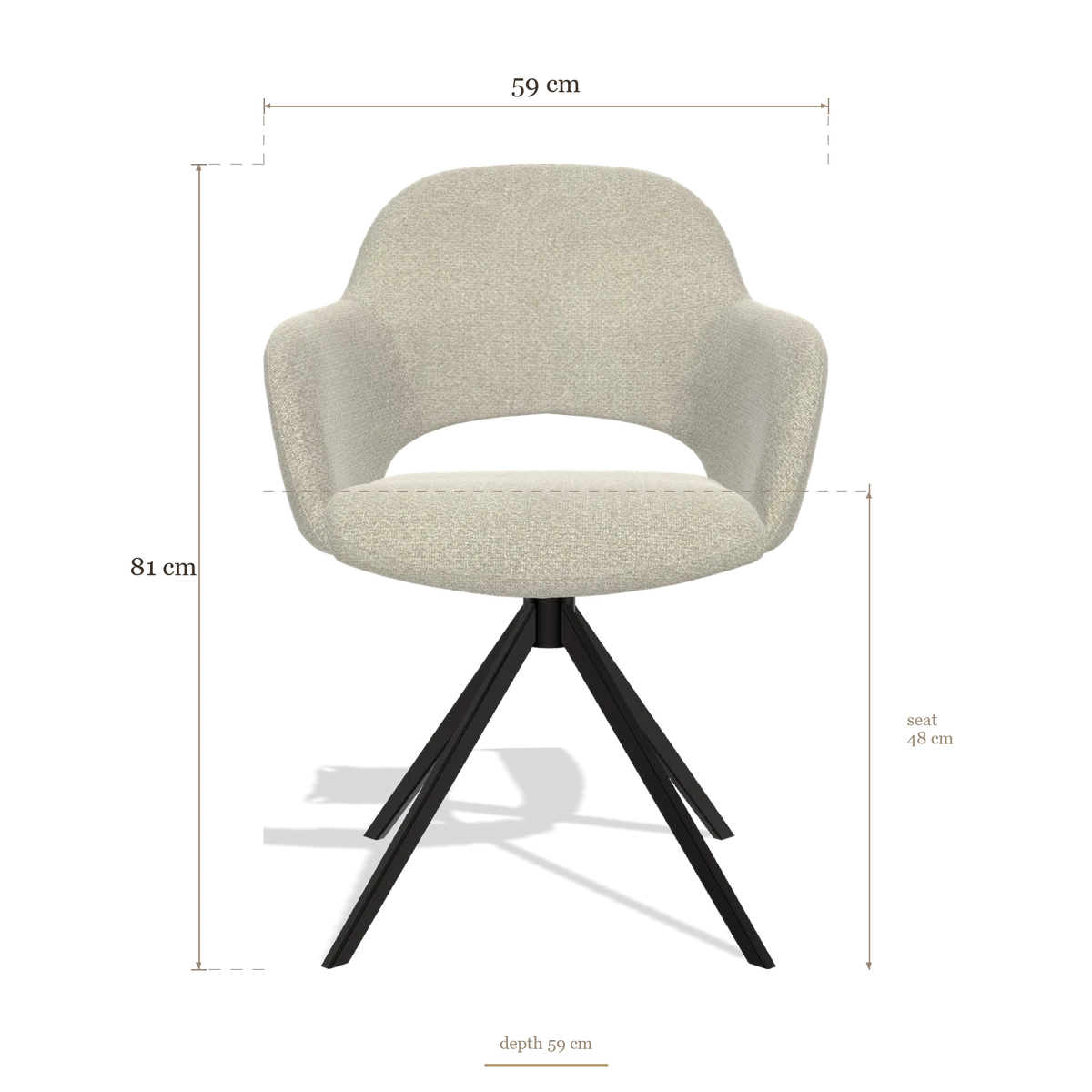 Dining Chair Julien 6585, dimensions 59 x 59 x 81 cm