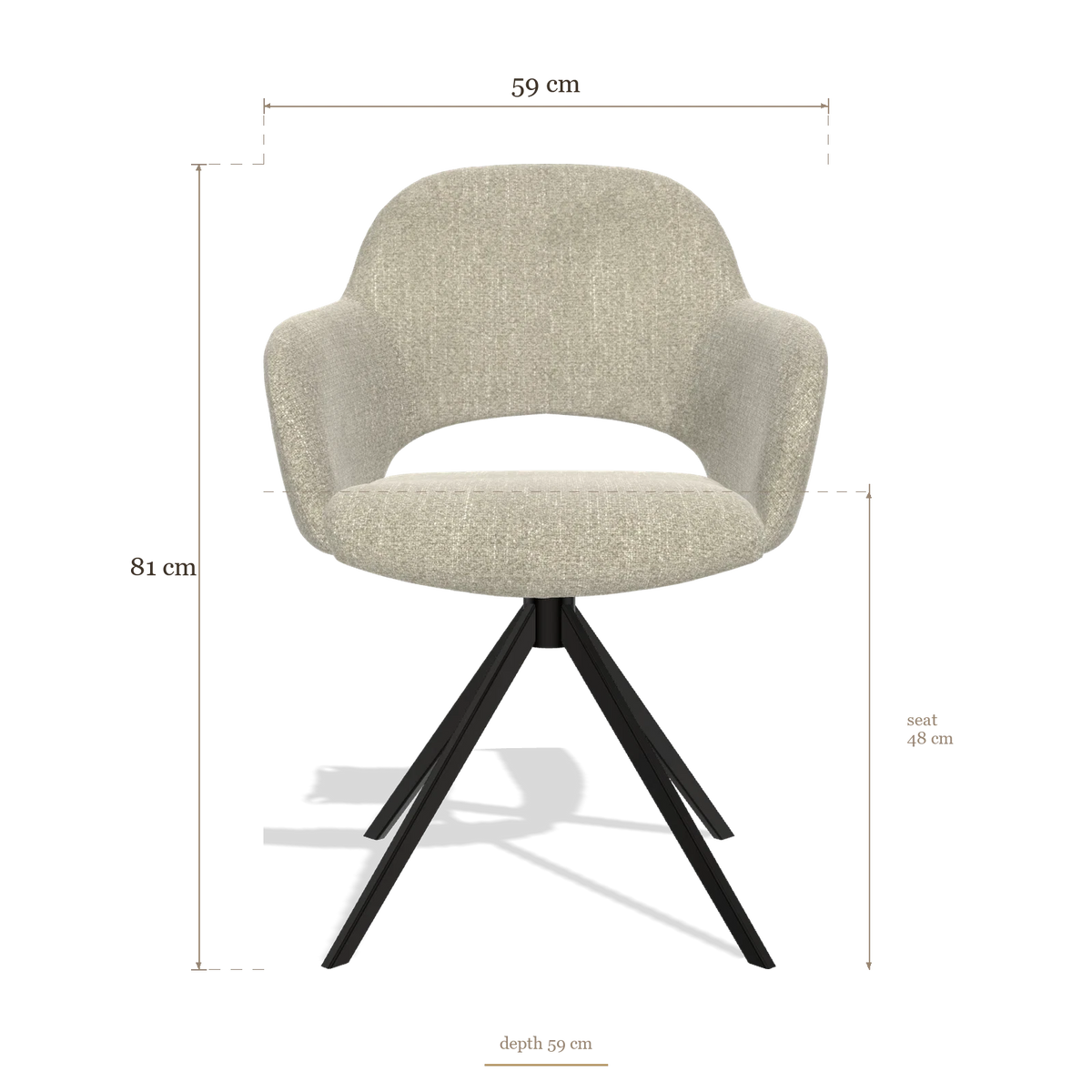 Dining Chair Julien 6585, dimensions 59 x 59 x 81 cm