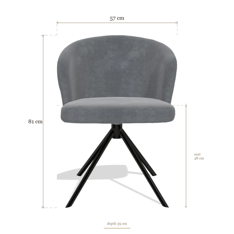 Sedia da pranzo Lazio 6511, dimensioni 57 x 59 x 81 cm