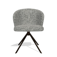 Dining Chair Lazio 6511 in Be Fine 45 fabric (taupe), espresso swivel base, front view