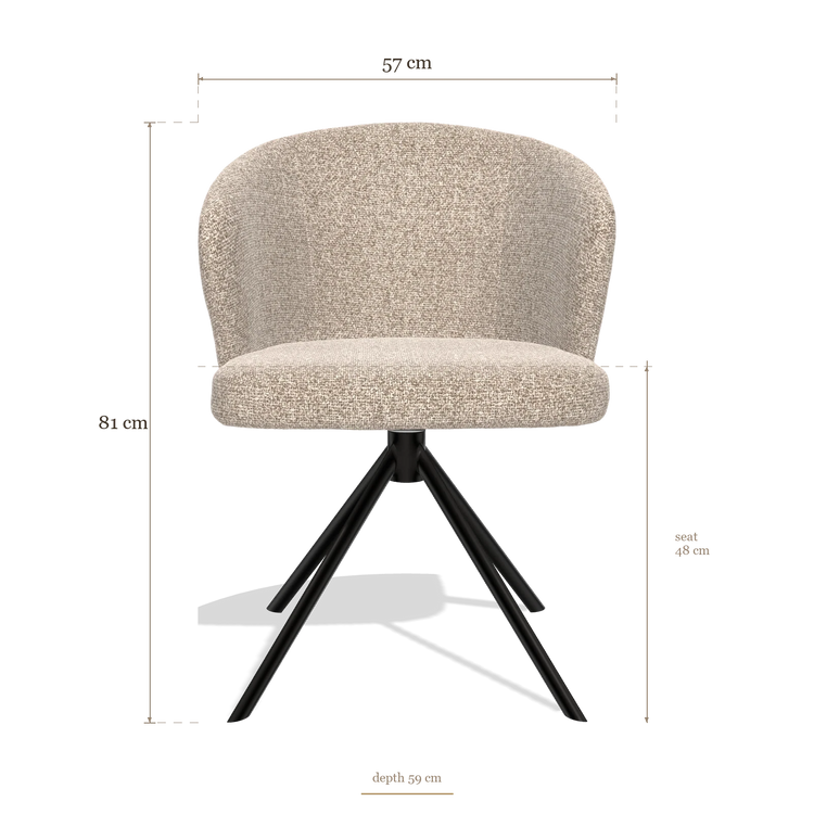 Sedia da pranzo Lazio 6511, dimensioni 57 x 59 x 81 cm