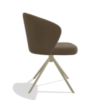 Esszimmerstuhl Lazio 6511 in Leder A802 (Oliv), Drehfuß in Champagner, Seitenansicht