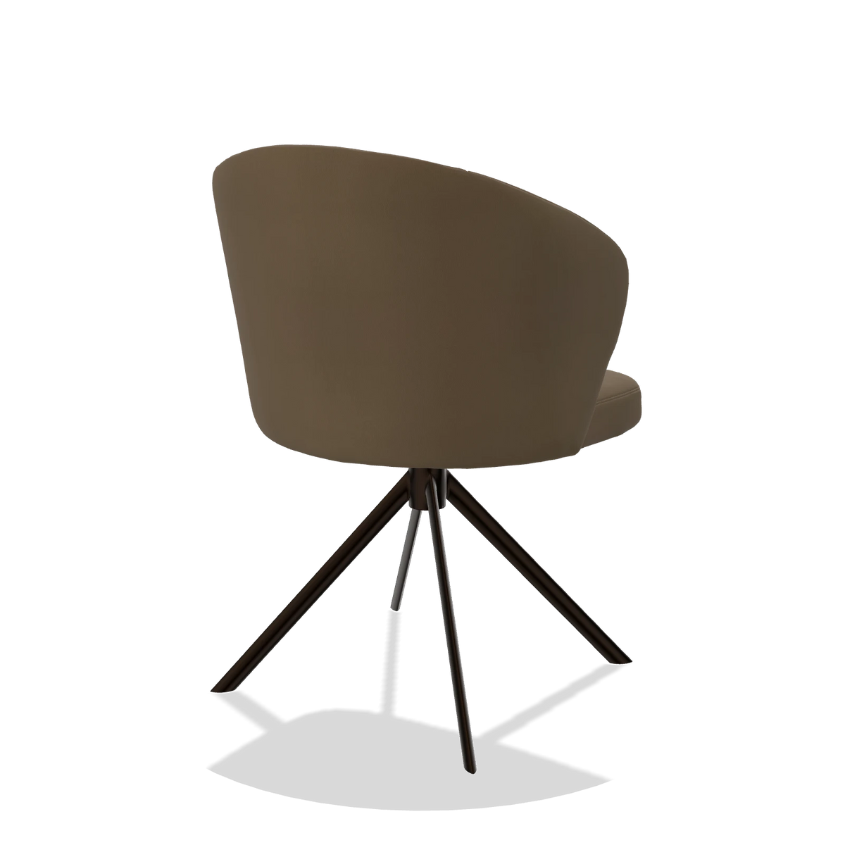 Esszimmerstuhl Lazio 6511 in Leder A802 (Oliv), Drehfuß in Espresso, Schrägansicht von hinten