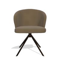 Esszimmerstuhl Lazio 6511 in Leder A802 (Oliv), Drehfuß in Espresso, Vorderansicht