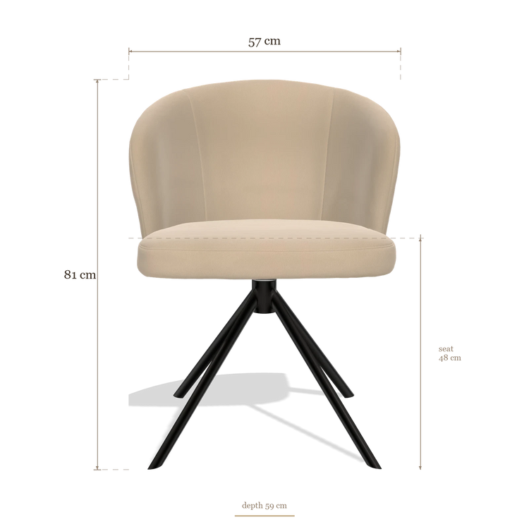 Sedia da pranzo Lazio 6511, dimensioni 57 x 59 x 81 cm