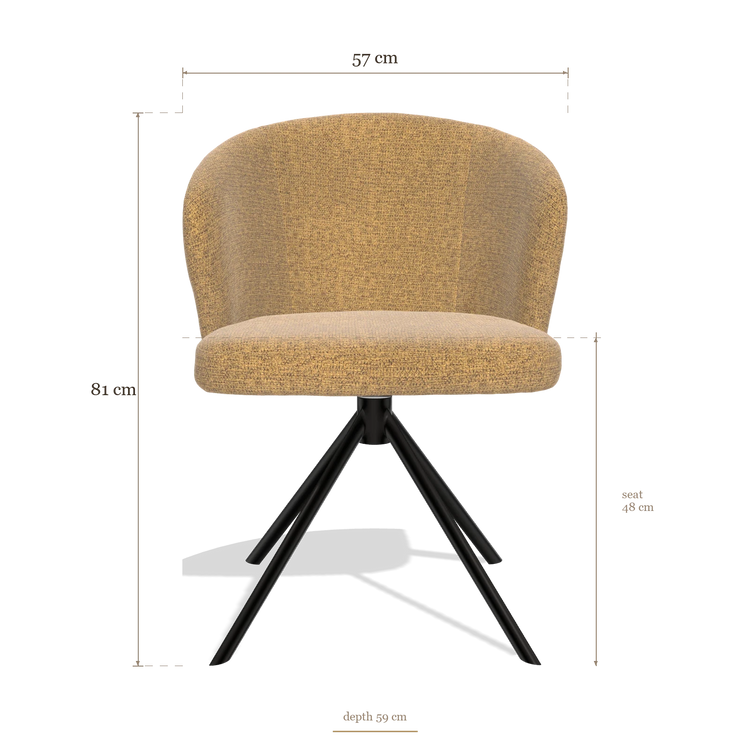 Sedia da pranzo Lazio 6511, dimensioni 57 x 59 x 81 cm