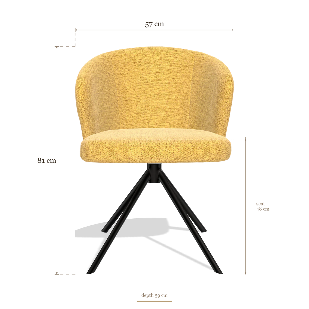 Sedia da pranzo Lazio 6511, dimensioni 57 x 59 x 81 cm